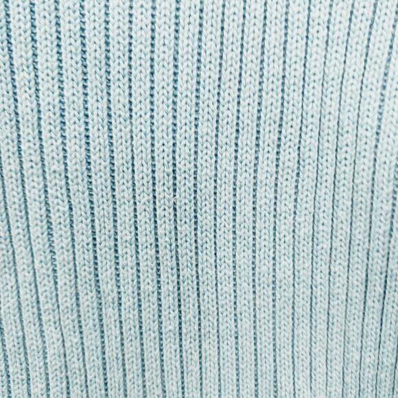 Sweater Full Zip Size L Rhinestone Zipper Powder Blue Dopamine Dressing Ribbed - Picture 7 of 15